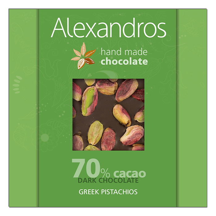 Mörk choklad 70% med grekisk pistage