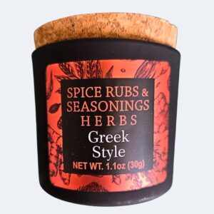 Spice Rub Greek Style, grekisk kryddblandning i svart burk med korklock, 30 g