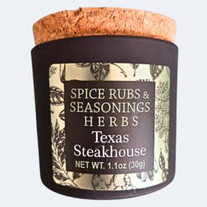 Spice Rub Texas Steakhouse, grillkryddblandning i mörk burk med korklock, 30 g